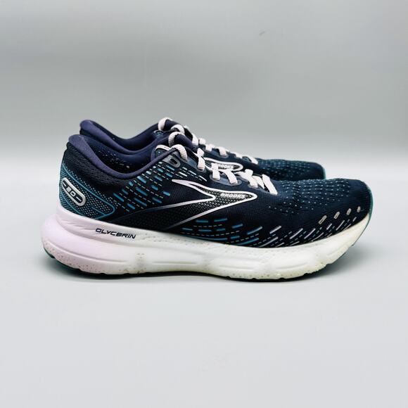 Brooks Shoes Womens 8 Blue Glycerin 20 Running Road Athletic Comfort Sneaker - Picture 1 of 12